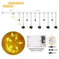 thumbnail image 2 of Guirnalda de luces LED para cortina de ventana, guirnalda de luces con forma de estrella y luna, alimentada por USB, para interior, dormitorio, Fiesta al aire libre, 2 of 5