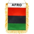 thumbnail image 1 of Anley 4 X 6 Inch Afro American Fringy Window Hanging Flag - Mini Flag Banner & Car Rearview Mirror Décor - Fringed & Double Sided - Pan African Hanging Flag with Suction Cup, 1 of 6