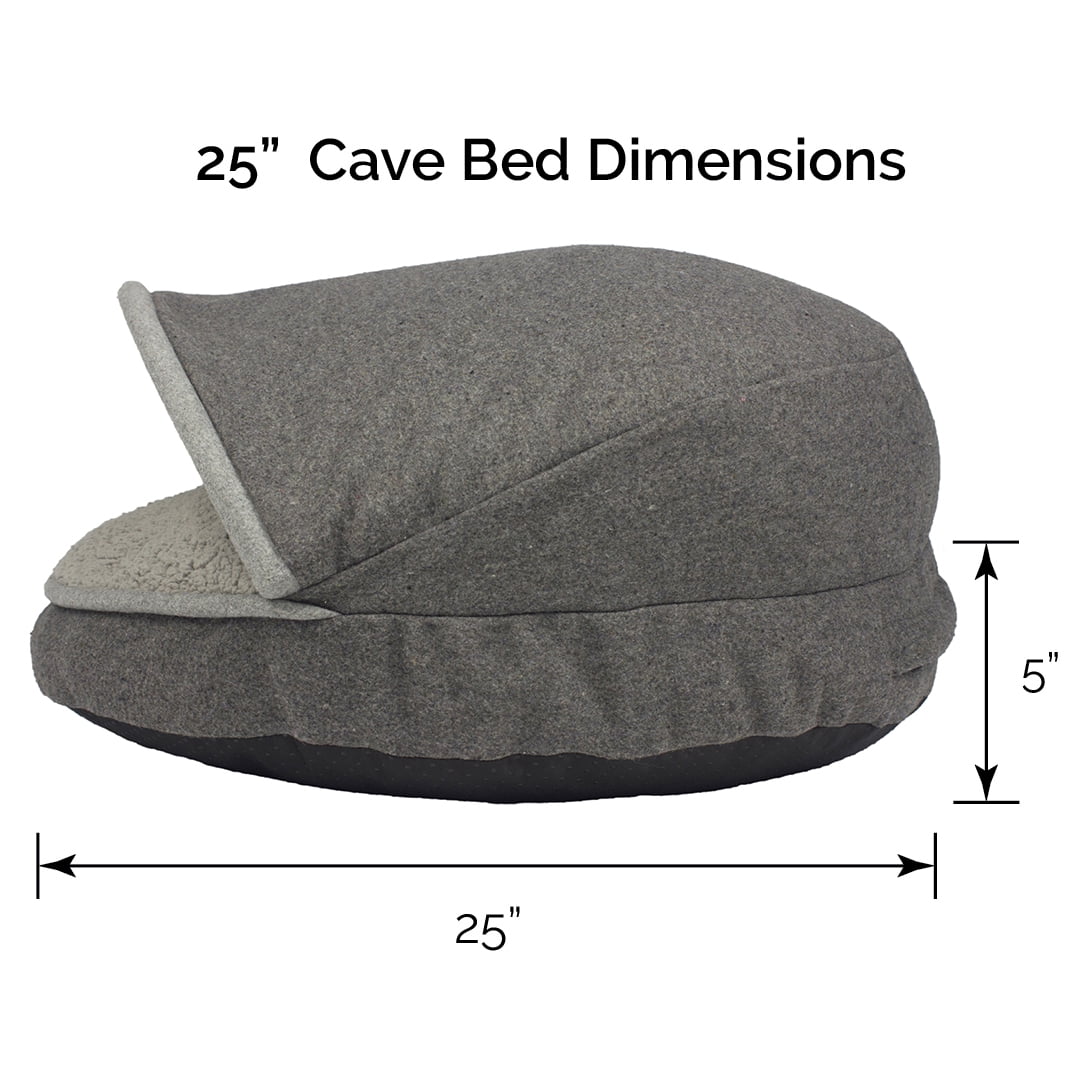 Precious Tails Plush Felt Sherpa Pet Cave Bed