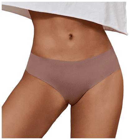 Fulorrnie Underwear for Women Plus Size Seamless Sport Comfort Panties Bikini Hipster Elastic Waist Breathable Panty Coffee XL