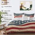 thumbnail image 3 of 3 Piece Vintage American Flag Duvet Cover Set California King,Microfiber Comforter/Quilt Cover with Corner Ties and 2 Pillowcases,Blue Red White Star US Flag All Season Bedding with Zipper Closure, 3 of 8
