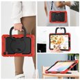 thumbnail image 6 of Case for Samsung Galaxy Tab S6 Lite 10.4 inch 2024/2022/2020, 360 Rotating Stand Handle Pencil Holder Shoulder Strap Heavy Duty Shockproof Cover, Red, 6 of 7