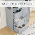 thumbnail image 5 of Lacoo Bathroom Floor Cabinet Wooden Storage Organizer with 1 Door, 3 Drawers & Adjustable Shelf Storage Cabinet for Kitchen Living Room Bathroom, Gray, 5 of 8