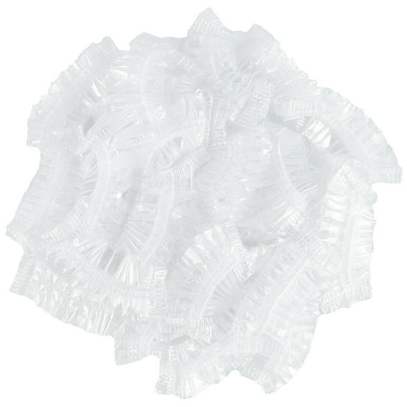 100pcs Single Use Ear Caps Transparent Ear Protectors with Elastic Bands Waterproof Ear Covers Portable One Time Earmuffs Travel Home Use for Hair Dye Shower Bathing