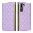 thumbnail image 4 of Desugned For Samsung Galaxy S21 Wallet Phone Case,With Suction Cup Fastener,Flip Folding Kickstand,With Card Slots,Wrist Strap&Shoulder Strap,Shockproof PU Leather Phone Case,Purple, 4 of 9