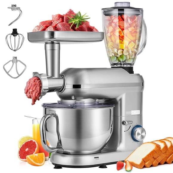 Batidora de alimentos VIVOHOME 5,7 L 10 velocidades plateada