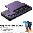 thumbnail image 4 of for Samsung Galaxy S23 Case Wallet Credit Card Holder ID Slot Sliding Door Hidden Pocket Men Women Anti-Scratch Dual Layer Hybrid Bumper Armor Protective Shell Back Cover 6.1" GreyPurple, 4 of 7