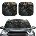 thumbnail image 2 of Haiem Full Moon Black Dragon Car Windshield Sun Shade (2 Pieces) Foldable Windshield Sun Shade Car Accessories for Truck SUV Pickup-Large, 2 of 7