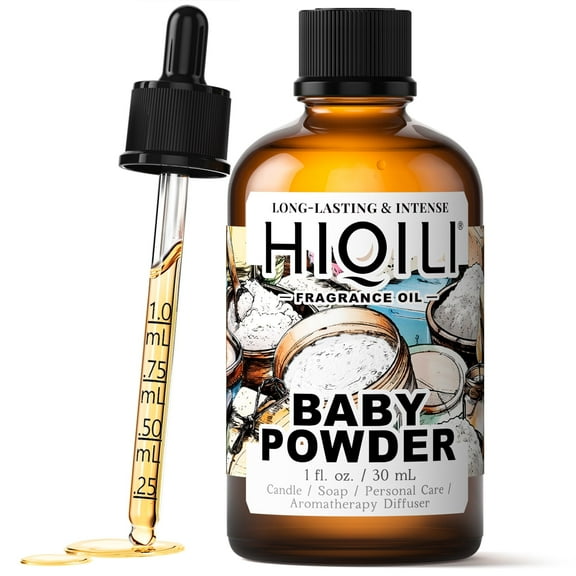 HIQILI Baby Powder Fragrance Oil, 30mL Refreshing Oil for Diffuser Candle Making DIY Soap & Perfume