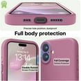 thumbnail image 4 of KOMI Designed for iPhone 16 Pro Case, Premium Silicone with [Soft Anti-Scratch Microfiber Lining] Shockproof Protective Phone Case for Men Women Girls 6.3", Lavender Purple, 4 of 7