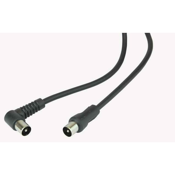 PRO SIGNAL - TV Aerial Lead, 90 Degree Coax Plug to Straight Coax Plug, 2m Black