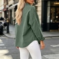 thumbnail image 5 of Women's Winter Cardigan Long-Sleeved Cardigan With Buttons Double Pockets And Collared Shirts Top Cozy Layered Top for Women Green M, 5 of 5