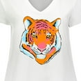thumbnail image 4 of Inktastic Tiger Head Women's Plus Size V-Neck T-Shirt, 4 of 5
