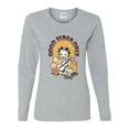 thumbnail image 2 of Wild Bobby Betty Boop Good Vibes Only Betty Boop Womens Long Sleeve T-Shirt, Heather Grey, Medium, 2 of 5