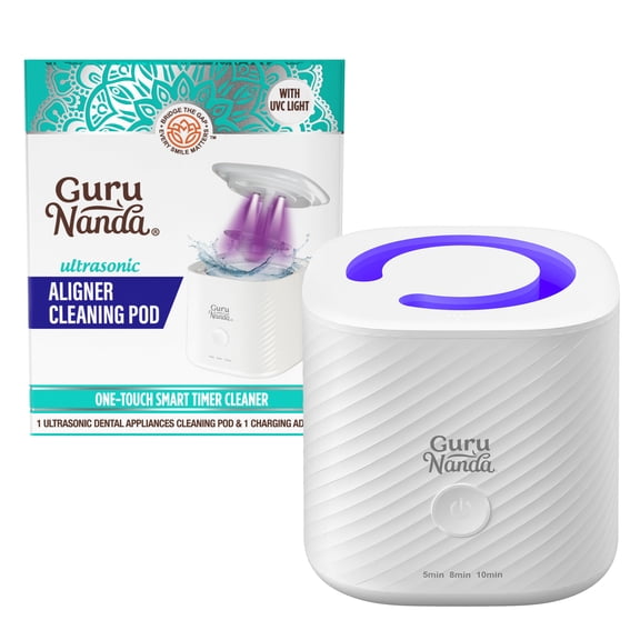 GuruNanda Retainer & Aligner Cleaning Pod, Ultrasonic & UV Cleaning, 190 mL