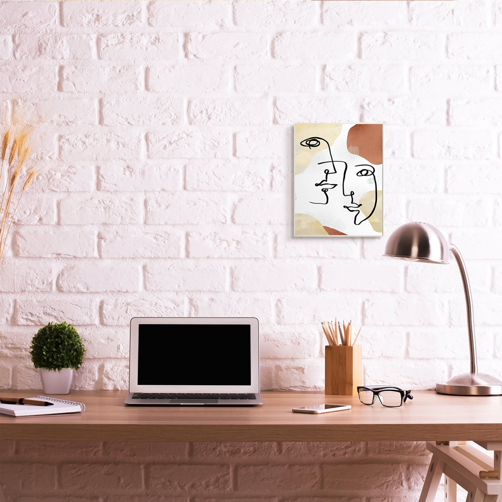 Stupell Industries Asymmetrical Linework Portraits Abstract Organic Shapes Wall Plaque, 10 x 15, Design by Ziwei Li