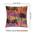 thumbnail image 4 of Tropical Throw Pillow Cushion Cover, Dark Silhouettes of Palm Trees Leaves on Striped Back Art Aloha Vibes, Decorative Square Accent Pillow Case, Pale Fuchsia Marigold, 4 of 7