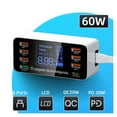 thumbnail image 2 of 60W Quick Charge QC 3.0 4.0 USB Charger Adapter USB C Charger Phone Tablet Fast Charger ,Portable Station, 2 of 8