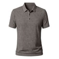 thumbnail image 2 of Mfakffe Golf Shirts for Men Summer Classic Polo Tees Big and Tall Ice Silk Short Sleeve Tshirt Business Collared Top (Brown, L), 2 of 4
