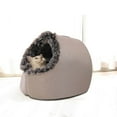 thumbnail image 4 of Zawou Warm Pet Cave Bed, Thick Enclosed Sleeping Bed for Dogs and Cats, Cozy Plush Cat Tent with Anti-Slip Bottom, Portable Indoor Pet Shelter, Coffee Medium, 4 of 7