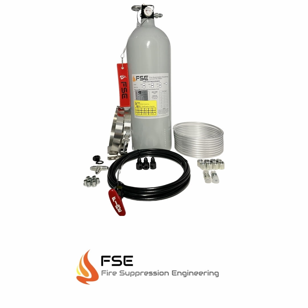 FSE 110111 Fire Suppression Engineering 10lb Circle Track Extinguisher Kit - SFI Certified