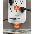 thumbnail image 3 of Fosmon [ETL LISTED] 6 Adaptateur Mural de Sortie avec USB, Parasurtenseur de Prise Murale avec Chargeur 2 Ports USB 2.1A - Blanc, 3 of 7