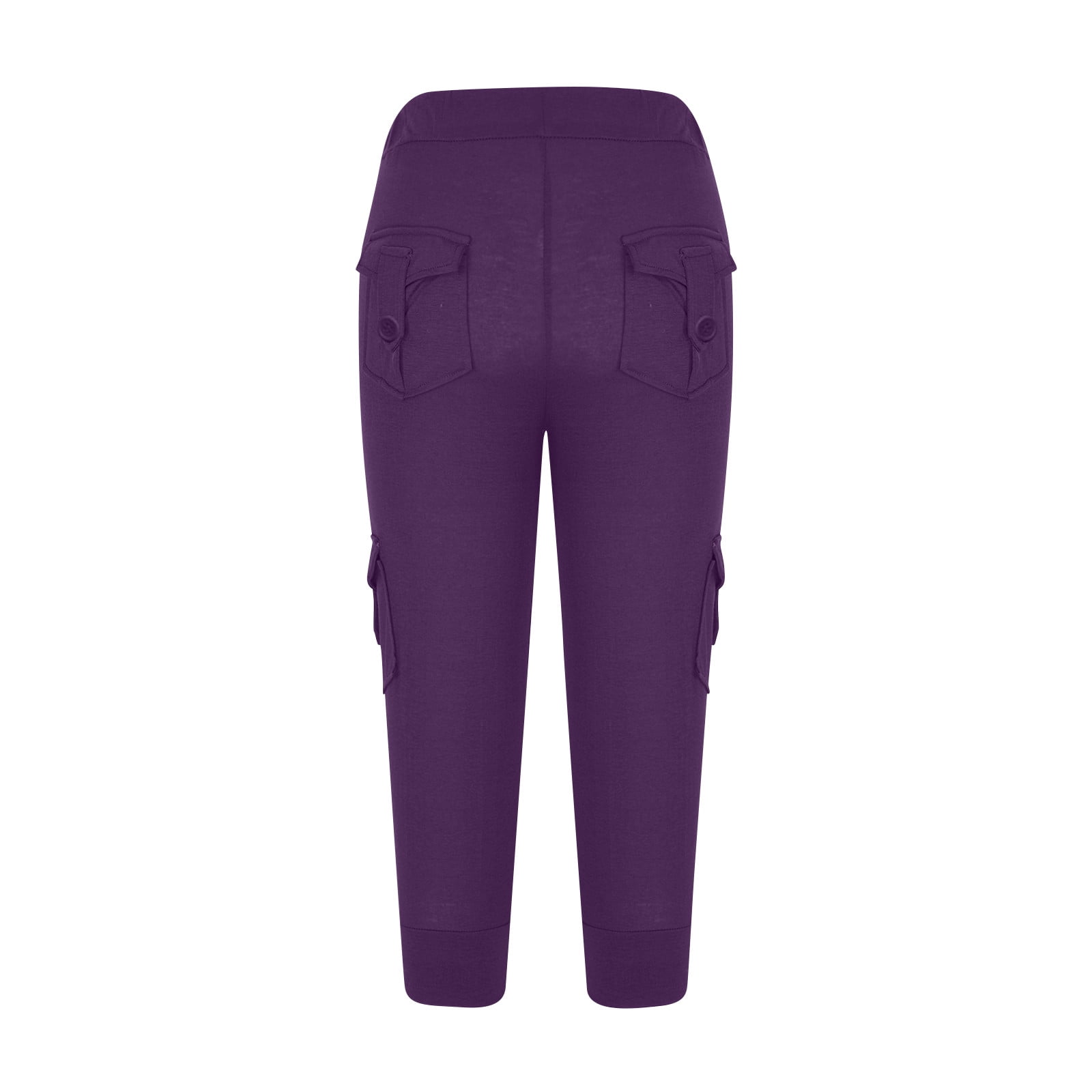 Munlar Slim Fit Womens Capri Pants with Pockets Purple Casual