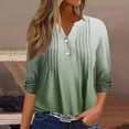 thumbnail image 2 of fatyb Women's Long Sleeve Blouses Casual Dressy V Neck Pleated Shirts Business Work Tops for Women, 2 of 5