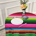 thumbnail image 6 of GZHJMY Mexican Serape Colorful Stripes Polyester Fiber Round Lace Tablecloth, Delicate Table Decoration Items, Protect Your Table (60 Inches/Diameter)., 6 of 7