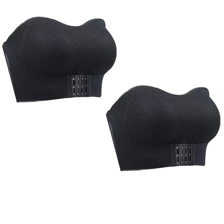 Clearance!Uooqdmx Bras for Women Strapless Bra New Lenawear Breezypush Bra Foxyseniors Bra Breezypush Breathable Non Slip Strapless Front Buckle Up Bra Strapless Bra Push Up Black(2PC) XXL