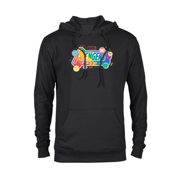 Marvel Pride Rainbow Avengers Pride Hero Icons & Doodles- Pullover Hoodie for Adults - Customized-Black