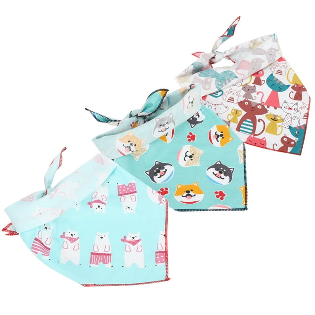 Bufanda para el cuello del gato del cachorro, 3 piezas Bandana para perros y mascotas Pañuelo para perros y mascotas Pañuelo para el cuello Diseño a prueba de futuro