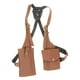 thumbnail image 2 of Bolso bandolera con arnés, elegante y funcional, para la axila, con doble funda tipo cartera para teléfono. Marrón, 2 of 9