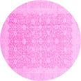 thumbnail image 1 of Ahgly Company Indoor Round Abstract Pink Modern Area Rugs, 7' Round, 1 of 4