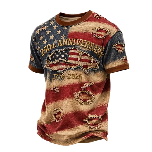 WEIWEN 250th Anniversary USA Shirt Men S-5XL, 4th of July Tshirts Shirts for Men Big and Tall Patriotic T Shirts for Man 1776 Tee Wintage Clothing Men's T-Shirts Red, XXXXL