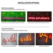Stern Pinball LED Neon Sign 24 x 31 - inches, Black Square Cut Acrylic Backing, with Dimmer - Bright and Premium built indoor LED Neon Sign for wall décor, arcarde, and storefront.