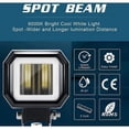 thumbnail image 3 of Barra de luz LED de 3 pulgadas 9-36V 80W 10000LM 6000K Proyector DRL Ojos de ángel Luz de conducción LED Todoterreno Cápsulas de luz LED para camiones Coche SUV 4x4 Motocicletas Paquete de, 3 of 5