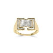 ARAIYA FINE JEWELRY 10kt Yellow Gold Mens Round Diamond Arched Fashion Ring 1/4 Cttw