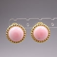 thumbnail image 5 of K-KED Solid 925 Sterling Silver Stud Women Twist Lace Pink Conch Round Earrings, 5 of 5