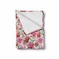 thumbnail image 2 of Watercolor Soft Flannel Fleece Blanket, Pink Peonies and Roses Green Leaves Exotic Gentle Bouquet Bridal Wedding Theme, Cozy Plush for Indoor and Outdoor Use, 70" x 90", Multicolor, by Ambesonne, 2 of 6