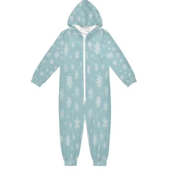 Vzayyk 4T-14Y Size Aviliable Cozy One-Piece Footless Sleeper Pajama Pattern Of Snowflakes