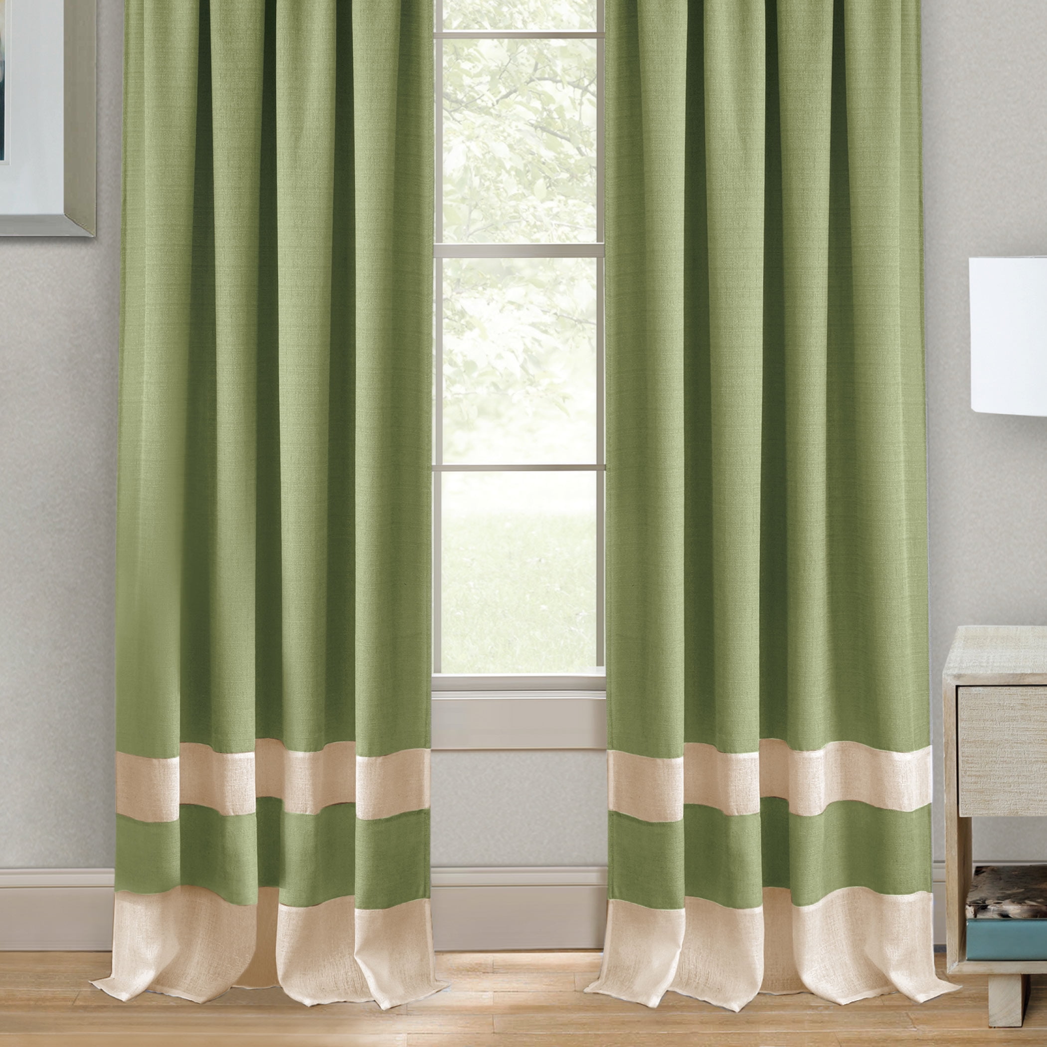 Darcy Twotone Rod Pocket Window Curtain Panel