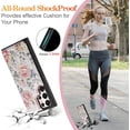 thumbnail image 4 of CZCPP-étui pour Samsung Galaxy S22 Ultra 5G avec Porte-Cartes, Housse en Cuir PU avec Support RFID, Étui à Rabat Antichoc pour Femmes Filles - Rose Violet, 4 of 4