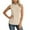 Beige, variant on Womens Ribbed High Neck Sleeveless Tank Top Stretch Fit Casual Solid Color Basic Shirt