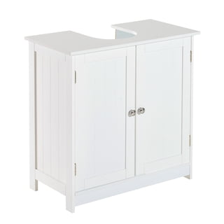 HOMCOM Under Sink Bathroom Cabinet with 2 Doors and Shelf, Pedestal ...