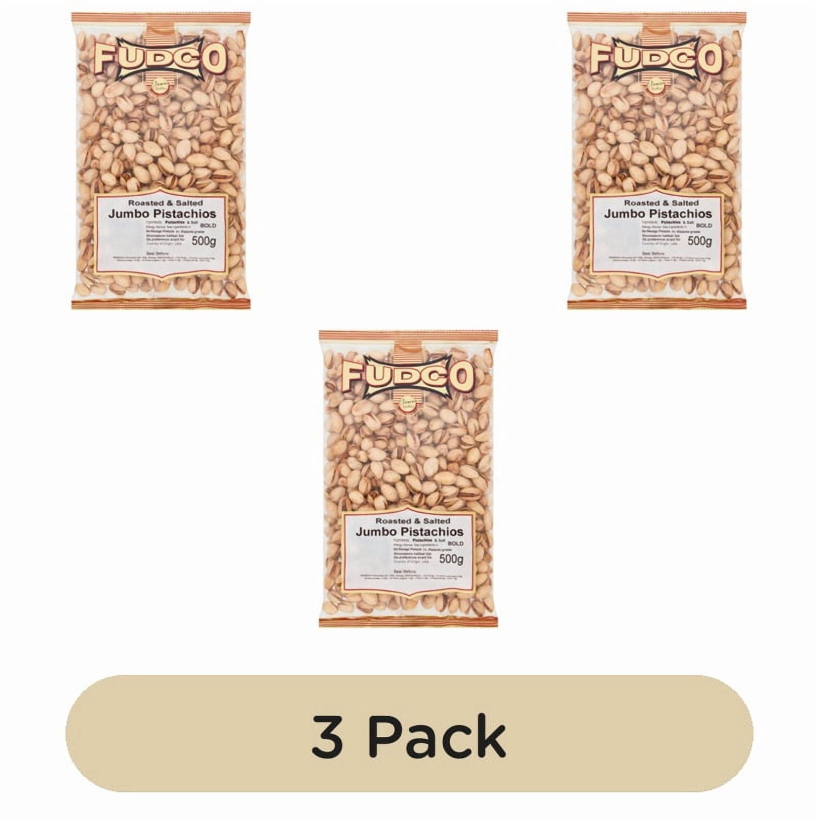 Fudco Pistachio Nuts Jumbo 500g, British Import (Pack of 3)