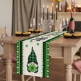 thumbnail image 6 of Green St. Patrick's Day Cotton Linen Table Runner for Dining Kitchen, Gnomes Watercolor Leaves Rustic Wedding Outdoor Party Tablerunners, Dresser Scarf Coffee Tablecloth Runners 13x60 Inches, 6 of 8