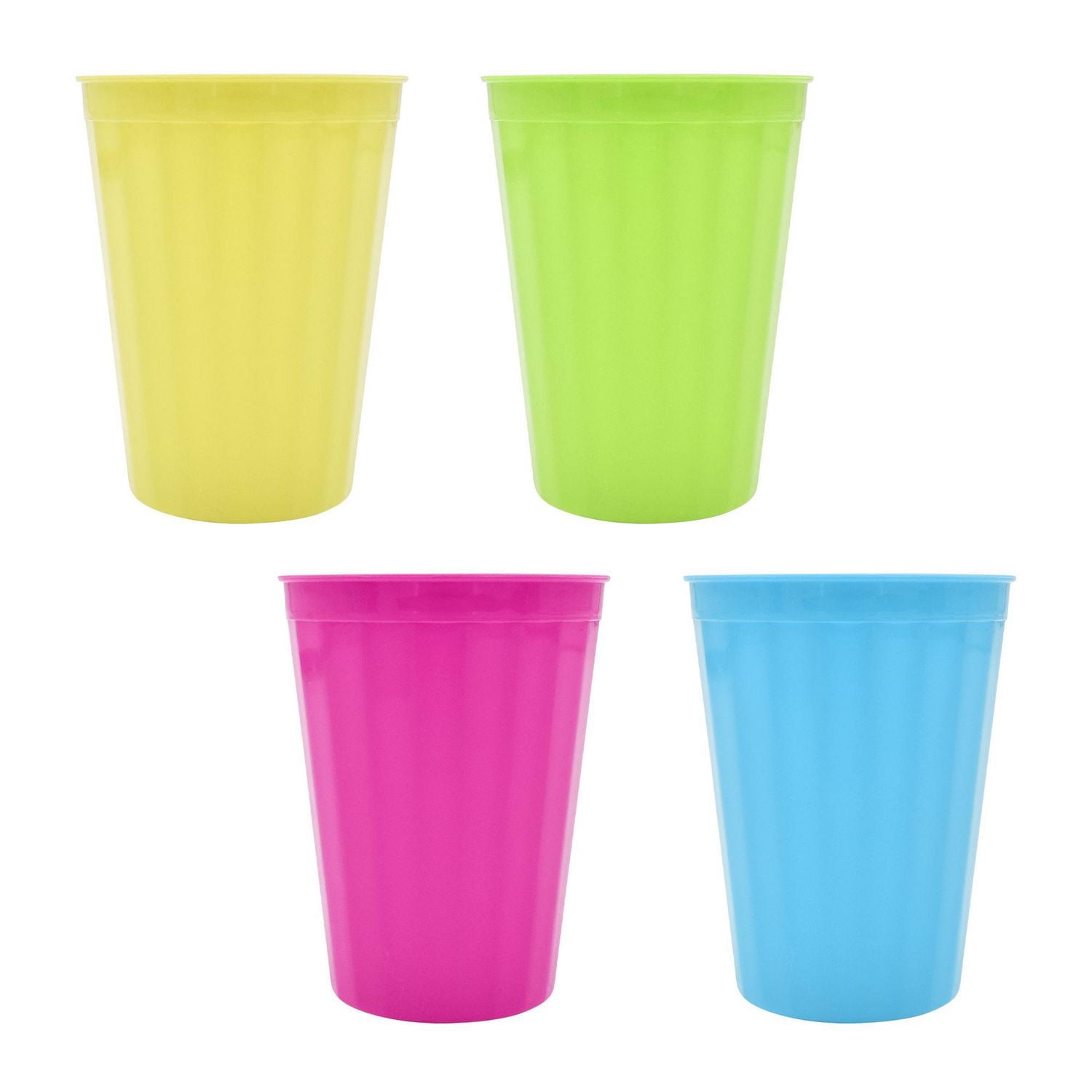 Mainstays Assorted Colour Plastic Tumbler Set, 4pc, 50% Recycled Material