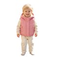 thumbnail image 3 of Toddler Kids Hooded Puffer Vest, Boys Girls Fleece Lined Sleeveless Jacket, Warm Zip Up Padded Waistcoat with Pockets for Fall Winter Outerwear(Pink,5-6 Years), 3 of 9