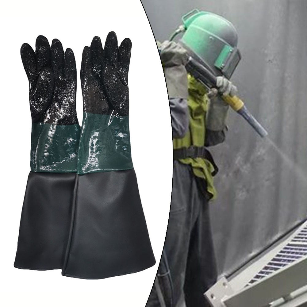 Sandblasting Gloves 25.5x11.8Inch Work Gloves for Sandblaster Sand Blast Cabinet